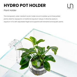 Ultum Nature Systems Hydro Pot Holder – Clear Adjustable Acrylic Aquarium Plant Holder - Sturdy Aquarium Planter and Aquatic Plant Pot for Live Plants, Large