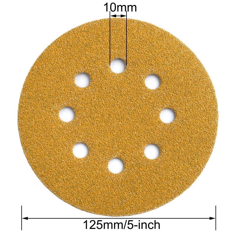 Aiyard 5-Inch 8-Hole Hook and Loop Sanding Discs 60-Grit Random