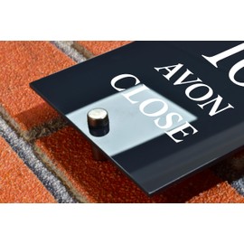 Badgemaster Modern Vertical Anthracite Grey House Number Sign Plaque Stainless Steel Standoffs 13cm x 20cm