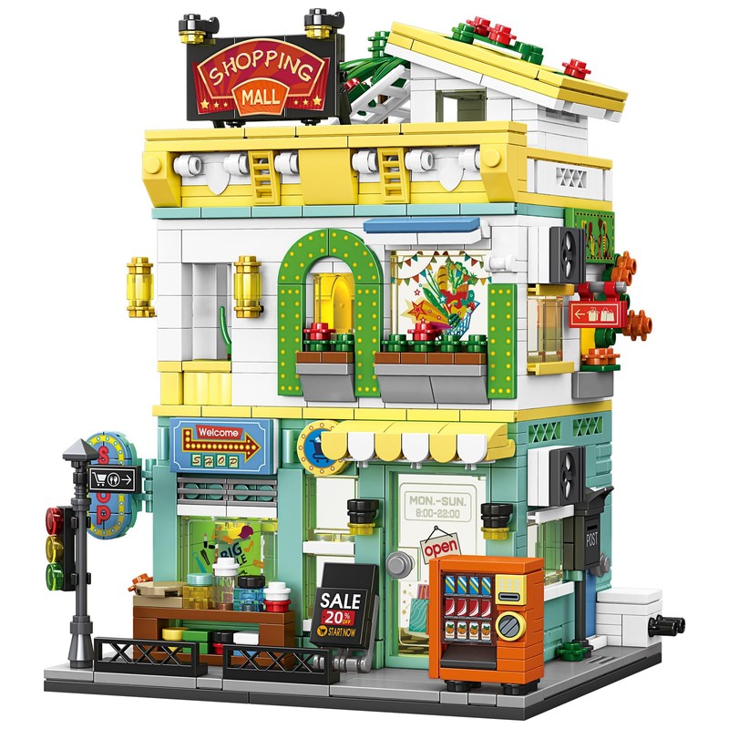Bloques de construcción para centros comerciales, modelo modular de tienda