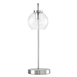 Modway Silo 1-Light Modern Glass/Metal Table Lamp in Satin Nickel