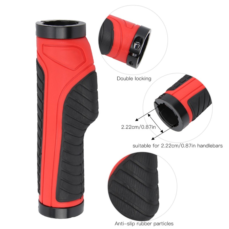 Mountain Bike Soft Handlebar Grips Bicycle Double Lock AntiSlip Rubber