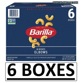 Barilla 6 PACK - Barilla Elbow Pasta 16 oz (Total 96 oz) Made with Durum Wheat!!