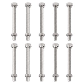 TA-VIGOR 10Pcs M6 x 70mm Hex Head Screws Bolts, Nuts, Flat & Lock Washers Kits, Fully Thread Hexagon Bolts, High Tensile Cap Screws for Metal Work, Automotive Machinery, Bike Motorcycles Repair