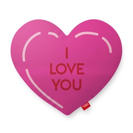 Toothsome Studios Heart Shaped Pillow Cover 15" x 15" (1, ILoveYouPillow)