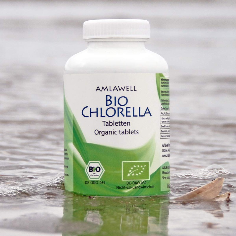 AMLAWELL Organic Chlorella Tablets - 250 g Protein-Rich Chlorella Pellets