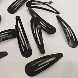 100Pcs Snap Hair Clips, NIANAN 7CM Black Hair Barrettes Clips Metal BB Hairpins Non-Slip Snap Clips with Storage Box Hair Accessory for Kids, Teens, Girls and Women