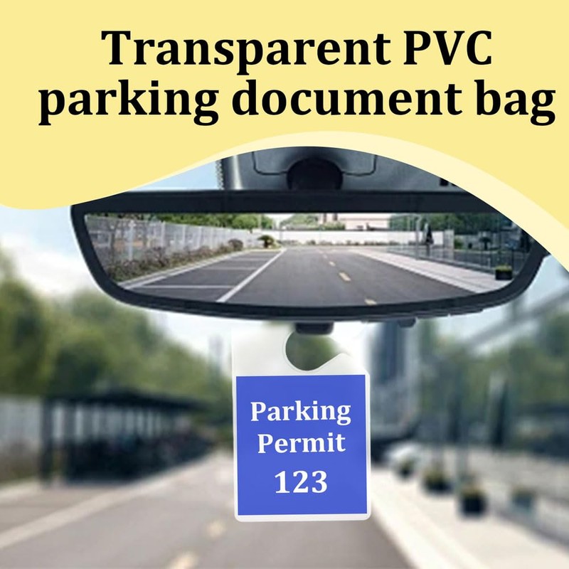 HEVLE Clear Parking Permit Holder, Handicap Placard Holder, Rear View