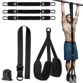 AUTAKI Pull Up Tube Assistance, 3 Adjustable Levels, 6-Piece Set, Pull Up Bar, 225 lb Set, Muscle Training Tube, Unisex, Physical Modification, Health Equipment, Hanging, Home Gym, Dip Bar, Exercise