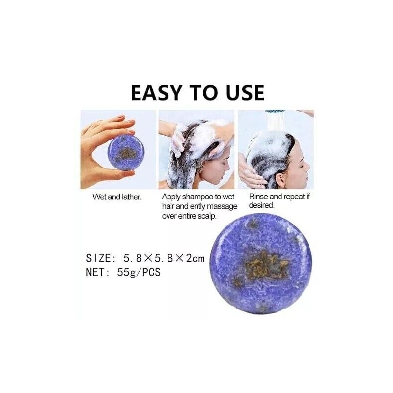 QUAAM 2Pcs Humby Shampoo Bar for Gray Hair Humby Purple