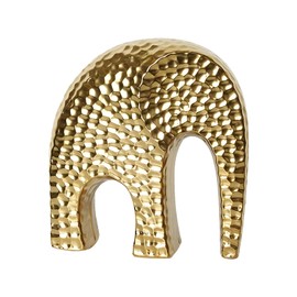 Koyocaarr Gold Ceramic Elephant Statue,Good Luck Resin Elephant Sculpture for Home, Office, Living Room,Bookshelf, Good Gifts for Elephant Lovers