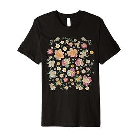 Vintage Inspired Flower Botanical Chart Plant Gift Women Men Premium T-Shirt
