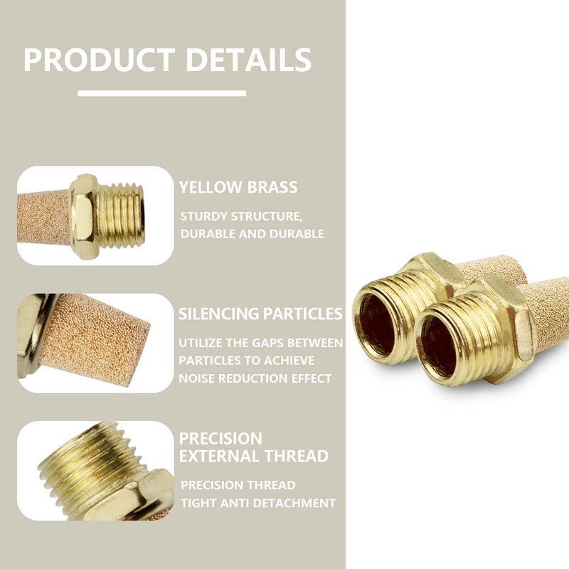 Bwintech 10 Pcs SL-02 Air Silencer, 1/4 Inch Male Thread