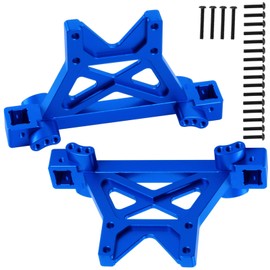 BRCatWPark RC Front Rear Shock Tower Shock Mounts Upgrades Part for 1/10 E-MAXX T-Maxx,2PCS Aluminum Shock Tower Shock Hops up,Navy Blue,Replace Part #4917R