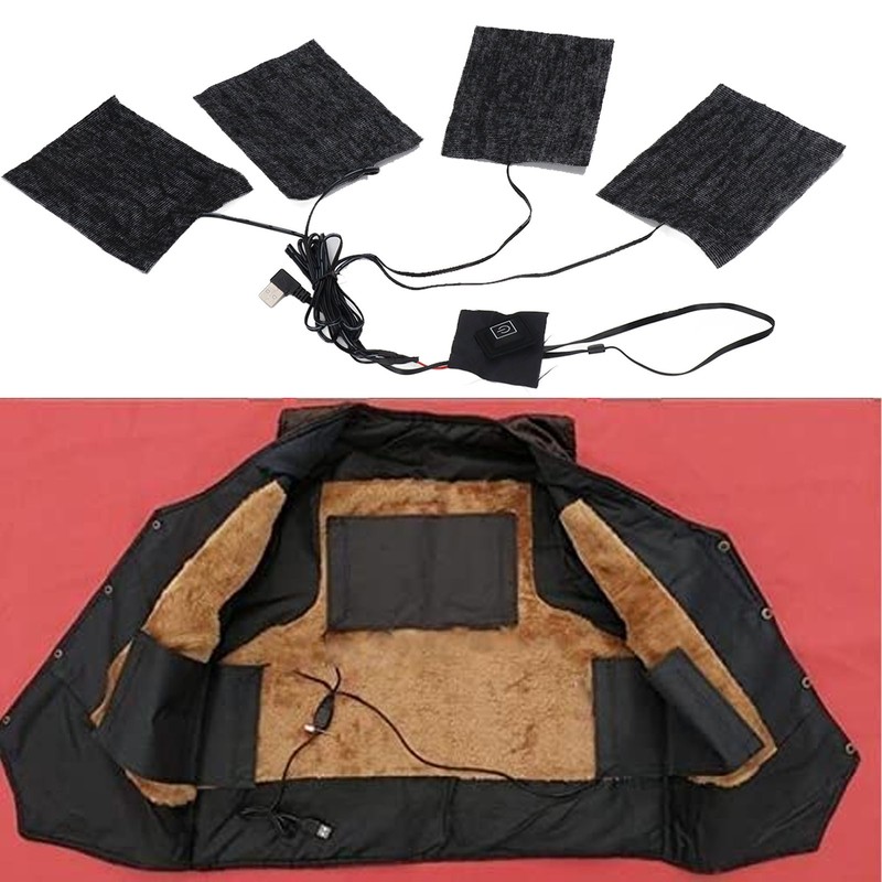 Clothing Electric Heating Pads Winter Camping Adjustable 3 Level Carbon