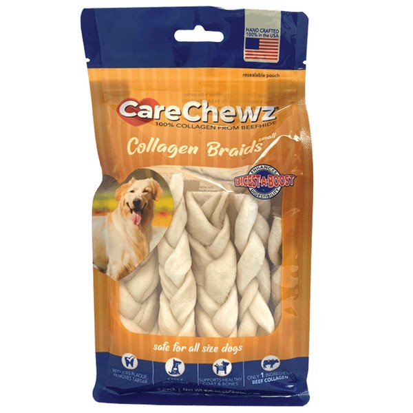 Pet Factory CareChewz Collagen 6-7" Skinny Braided Sticks Dog Chew