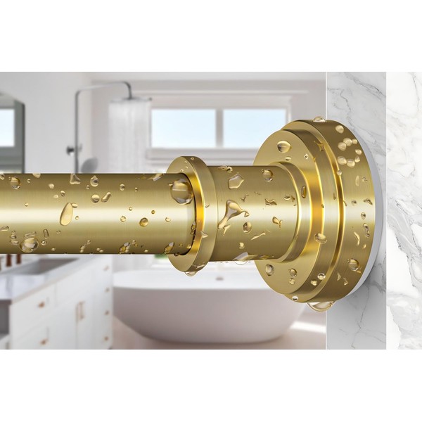 Gold Shower Curtain Rod 36-84 Inch(3-7ft) Never Rust No Drilling