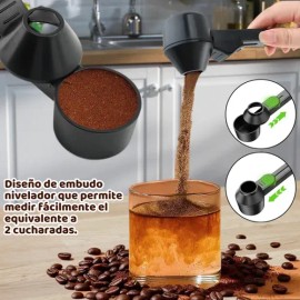 Cuchara Medidora Dosificadora Café Proteína Embudo Nivelador Transparente                                                                             