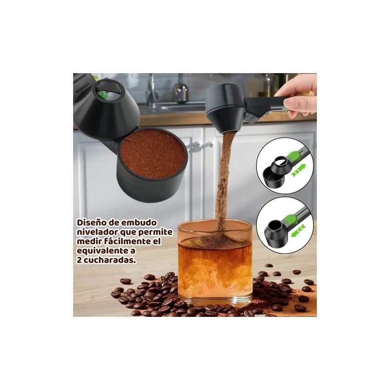 Cuchara Medidora Dosificadora Café Proteína Embudo Nivelador Transparente