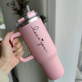 2 x Love You Rearview Decal, Love You Decal, Mirror Decals, Cup Stickers, Mirror Stickers, Rear View Mirror Sticker, Side Mirror, Decals for Tumblers (Black)