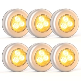 UMECORE Tap Lights - 6 Pack Cordless LED Puck Lights, Battery Powered, Touch Activated, Bright, Under Cabinet Lighting for Kitchen, Bedroom, Closet, RV, Outdoor