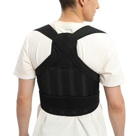 Back Posture Corrector Posture Correction Strap for Men - Adjustable and Breathable Straight Posture Trainer Dark Back Stabiliser Black