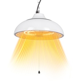 Cobuy Hanging Patio Heater,1500W Electric Hanging Patio Heater 3S Fast Heating,Ceiling Mounted Heater for Balcony,Garage,Overheat & Tip-Over Protection 3 Adjustable Modes,IP55 Waterproof (white)