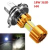 Riloer 2pcs 18W H4 Motorcycle LED COB Headlights Bulbs High
