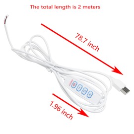 YHXiXi 2pcs White DC5V USB LED Dimmer Extension Cable Switch Adapter Dimming Controller LED Bulb Power Cable