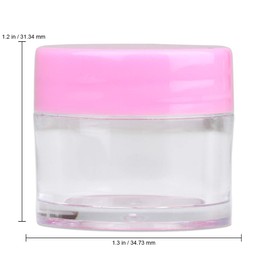 Beauticom 7 Gram / 7 ML Thick Wall Round Leak Proof Clear Acrylic Jars for Beauty, Cream, Cosmetics, Salves, Scrubs (72 Pieces Bottom Clear Base + 72 Pieces Lids, Pink)