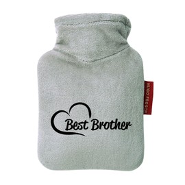 Huuraa Taschenwärmer Best Brother Heart Geschenk 0,2 Liter Grey Mini Veloursbezug Best Brother Geschenkidee