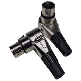 Milestock 2-Pcs 3-PIN XLR Female Adjustable Right Angle Adapter, 7 Position XLR Plug, 3 Pin Mic Microphone Speaker Audio Cable Connector, 3-PIN-XLR-Female-2-Pcs