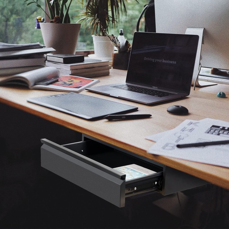 OSteed 1 Pack Under Desk Drawer 18", Pull-out Storage Organizer