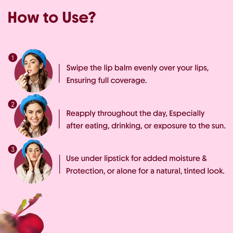 Aravi Organic Beetroot Tinted Lip Balm SPF 50 PA+++ |