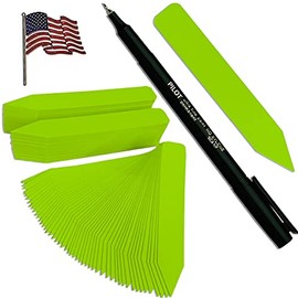 TAGKRAFTERS 5" x 5/8" Lime Premium Pot Stakes with Marker - 500 Pcs - Plastic Plant Tags and Labels - Nursery Garden Tree Labels Waterproof Writeable | Made in The USA |