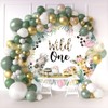 OERJU Wild One Round Backdrop Cover Jungle Safari Animals 1st