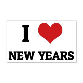 CafePress New Years 20x12 Wall Decal, Vinyl Wall Peel, Reusable Wall Cling