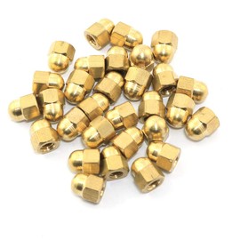 Pro Bamboo Kitchen 30pcs M4 Brass Hexagon Cap Nut Gold Hex Decoration Cap Nuts for Mechanical Equipment, Electronic Equipment, Furniture Decoration