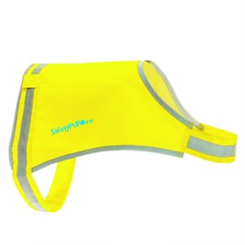 SafetyPUP XD Lite Dog Vest. Coverage to Mid Back. Reflective Hi Visibility Fluorescent Yellow Fabric Helps to Keep Them in Sight and Safe On and Off Leash.