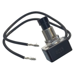 Gardner Bender GSW-21 Electrical Motor Rated Push-Button Switch, SPST, Push ON-Push OFF, 10 A/125V AC, 6 inch Wire Terminal , Black