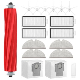 Jegehoyo Accessory Kit for Q7, Q7+, Q7 Max, Q7 Max+ Robot Vacuum Replacement Parts, 1 Roller Brush, 4 Filters, 4 Mop Pads, 6 Side Brushes, 2 Dust Bags, 1 Cleaning Brush