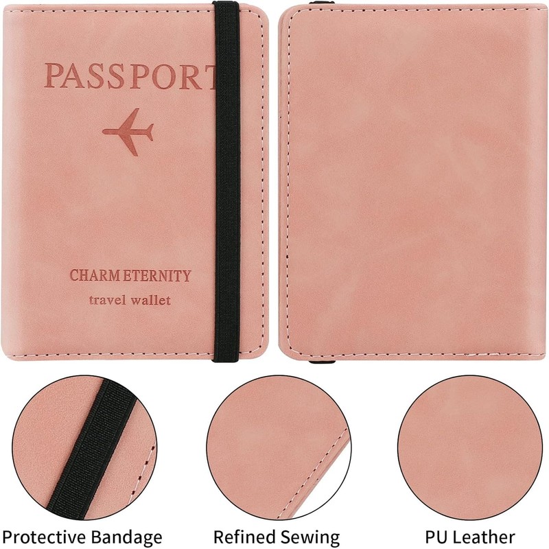 2 Unidades Cartera para Pasaporte RFID, 2 Packs Pasaporte Funda