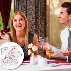 Gifts for Wife- Delicate Birthday Gifts from Couple - Engraved Acrylic Block Puzzle Piece 3.4 x 2.8 inch - Cute Wife Gifts from Husband - Novelty Birthday, Christmas, Cool for Women