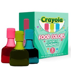 Crayola Colors of Kindness Food Color - Sky Blue, Yellow Green, Pink - Gluten-Free, Safe for Icing, Cakes, Eggs, Slime - Easy-Pour Caps (3 Colors)