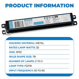 OHLECTRIC (10 Pack) Replacement for ICN-3P32-SC 1,2 & 3 Lamp - T8 Fluorescent Electronic Ballast - 120-277V - Instant Start - Standard Ballasts