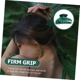 WOONEKY Women Retro Hair Claw Clip Large Geometric Striped Hair Jaw Clamp Green for Daily Wear Makeup and Bathing for Thick Thin