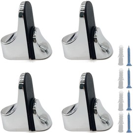 Pack of 4 Glass Shelf Brackets, Glass Shelf Brackets, Shelf Brackets, Adjustable Glass Holder, Zinc Alloy Bracket for Wood/Glass Shelves with a Thickness of 3-20 mm