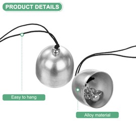 M METERXITY 12-Pack Hanging Bells, Small Decorative Bells Wind Chimes Vintage Bell Jingle Bells for Christmas/Home/Window/Door/Garden Decor, Hanging Bell Pendant [Silver, Black]