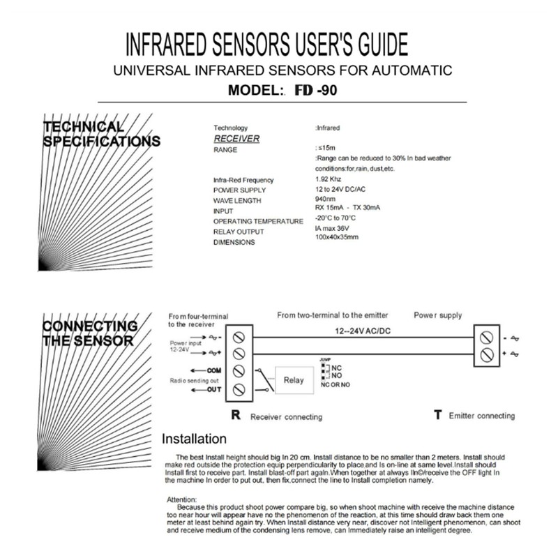 Gate Safe Infrared Alarm Detector Home Anti Theft Motion Sensor