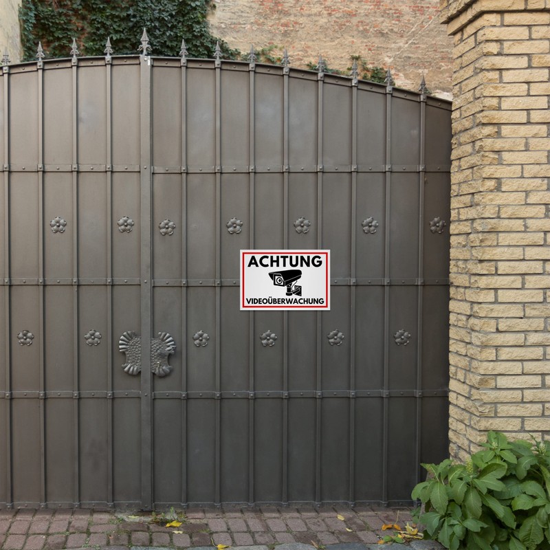 Achtung Videoüberwachung Sign (30 x 20 cm Plastic) - Sign